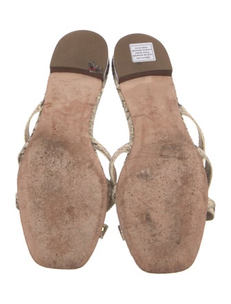 Loeffler Randall Leather Animal Print Slides