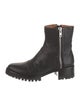 Loeffler Randall Leather Faux Fur Trim Moto Boots