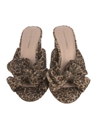 Loeffler Randall Animal Print Bow Accents Slides