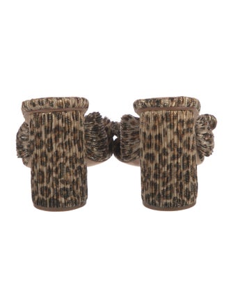 Loeffler Randall Animal Print Bow Accents Slides
