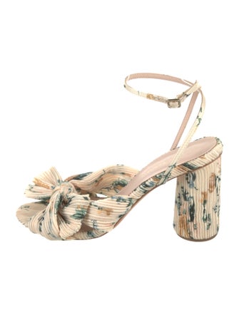 Loeffler Randall Floral Print Pleated Accents Sandals
