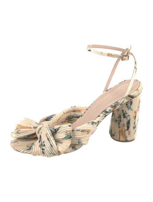 Loeffler Randall Floral Print Pleated Accents Sandals