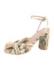Loeffler Randall Floral Print Pleated Accents Sandals