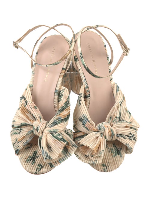Loeffler Randall Floral Print Pleated Accents Sandals