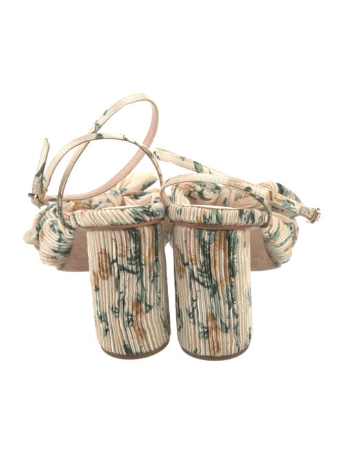 Loeffler Randall Floral Print Pleated Accents Sandals