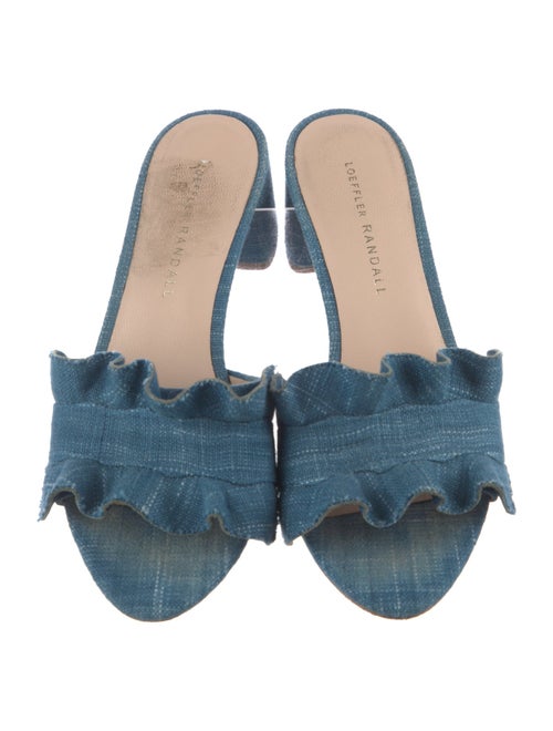 Loeffler Randall Canvas Ruffle Embellishment Slides