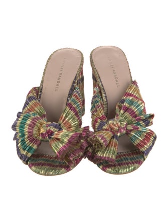 Loeffler Randall Striped Bow Accents Slides