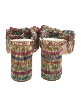 Loeffler Randall Striped Bow Accents Slides