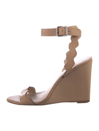 Loeffler Randall Leather Scalloped Accent Sandals