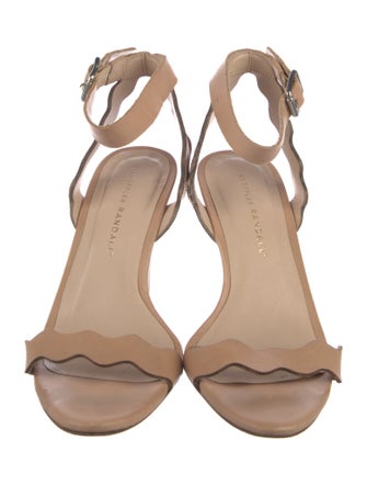 Loeffler Randall Leather Scalloped Accent Sandals