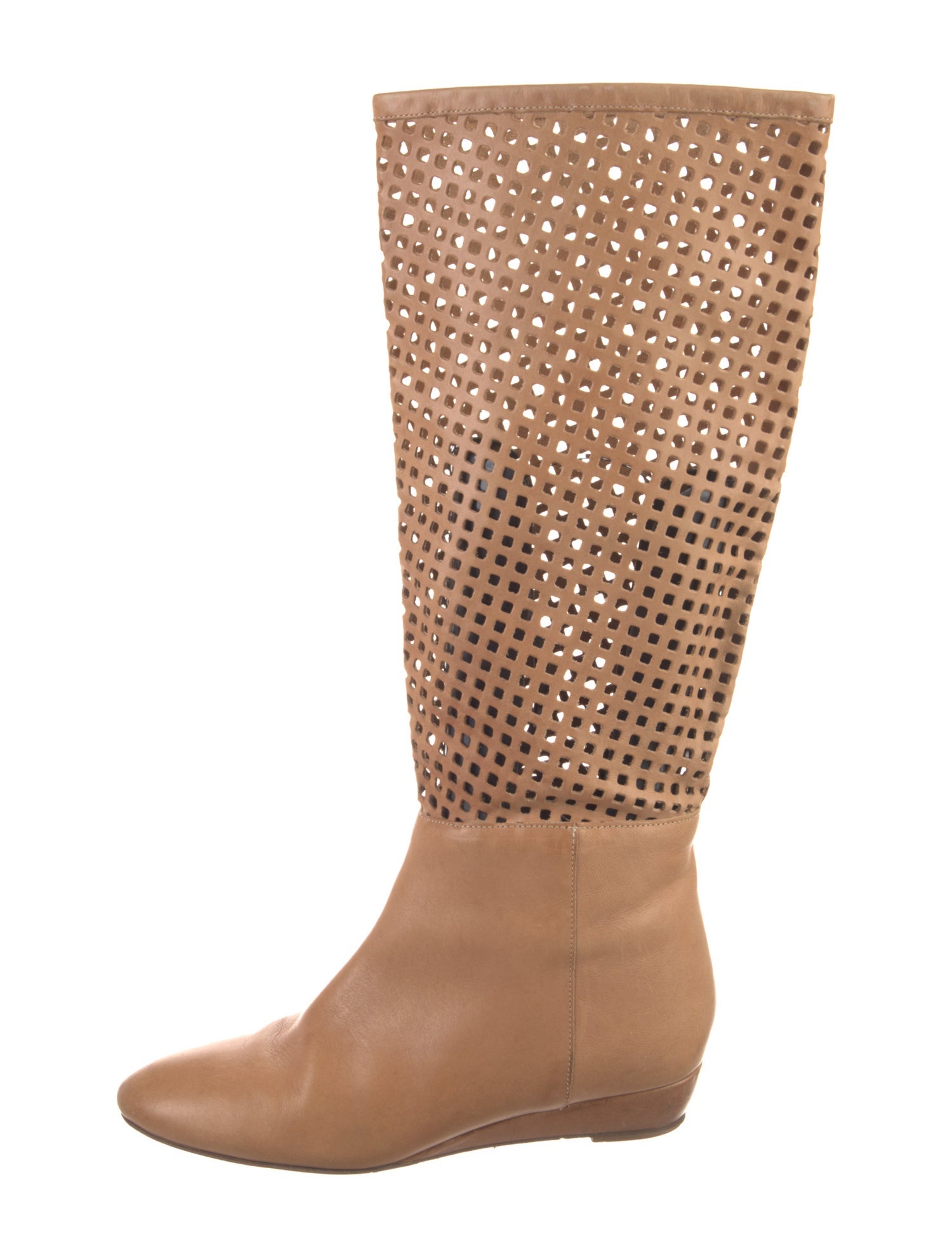 Loeffler Randall Leather Lasercut Accents Rain Boots