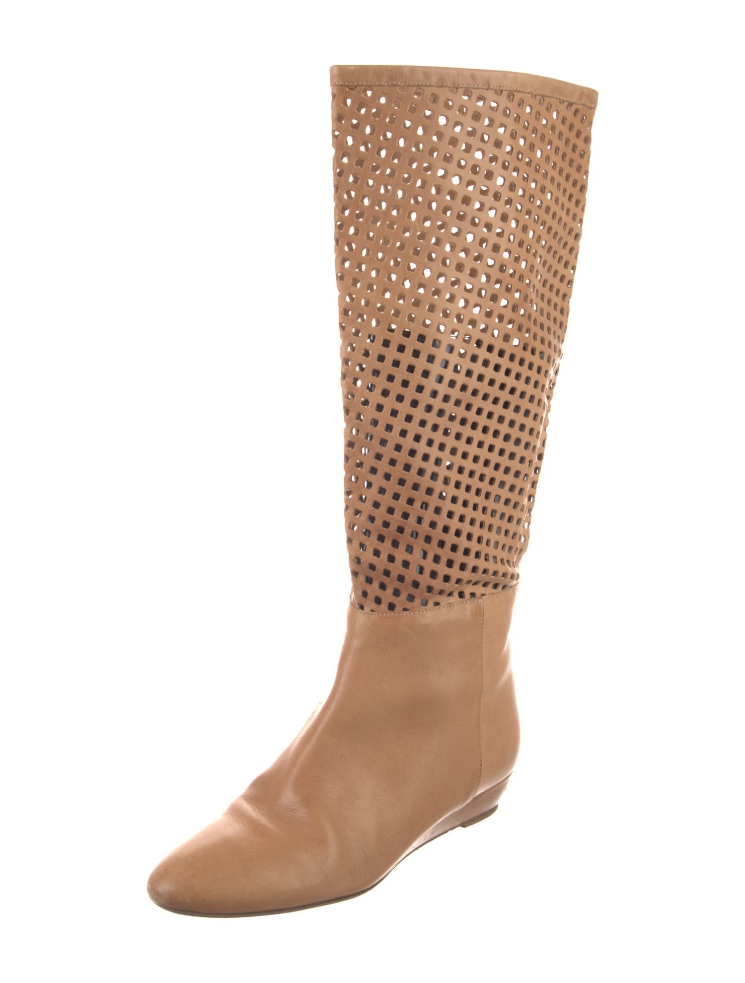 Loeffler Randall Leather Lasercut Accents Rain Boots