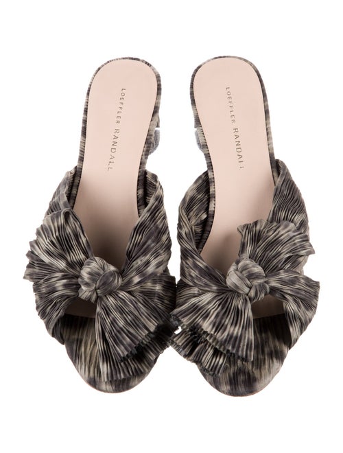 Loeffler Randall Animal Print Bow Accents Slides