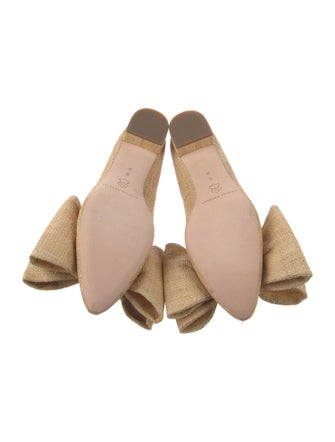 Loeffler Randall Straw Bow Accents Loafers