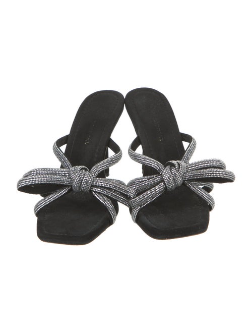 Loeffler Randall Suede Bow Accents Slides