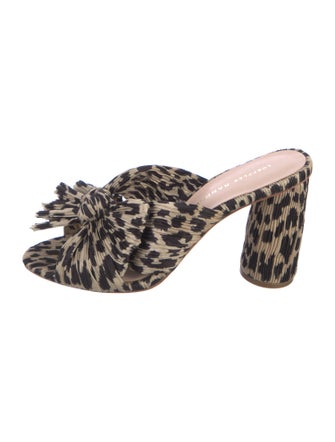 Loeffler Randall Animal Print Bow Accents Slides