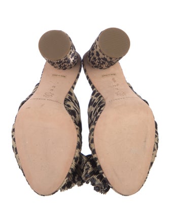 Loeffler Randall Animal Print Bow Accents Slides