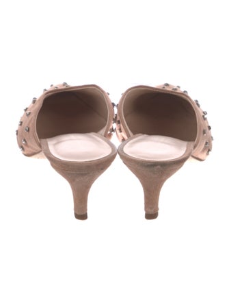 Loeffler Randall Suede Crystal Embellishments Mules