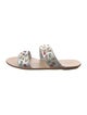 Loeffler Randall Leather Crystal Embellishments Slides