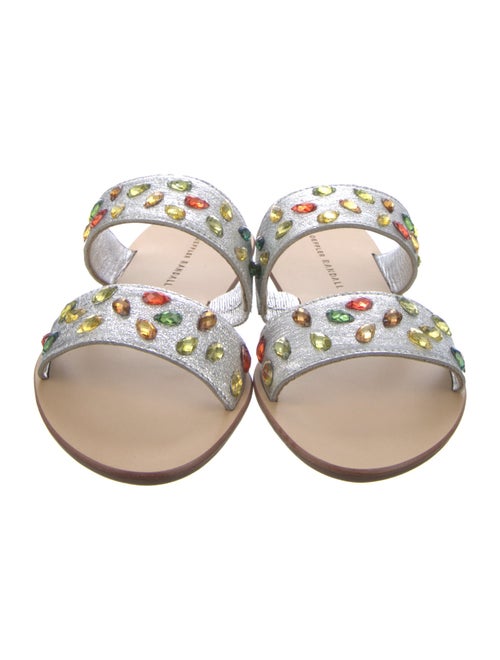 Loeffler Randall Leather Crystal Embellishments Slides