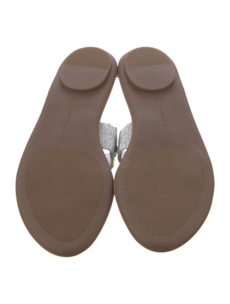 Loeffler Randall Leather Crystal Embellishments Slides