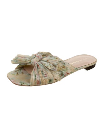 Loeffler Randall Floral Print Bow Accents Slides