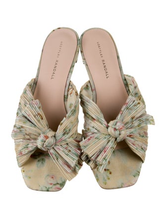 Loeffler Randall Floral Print Bow Accents Slides