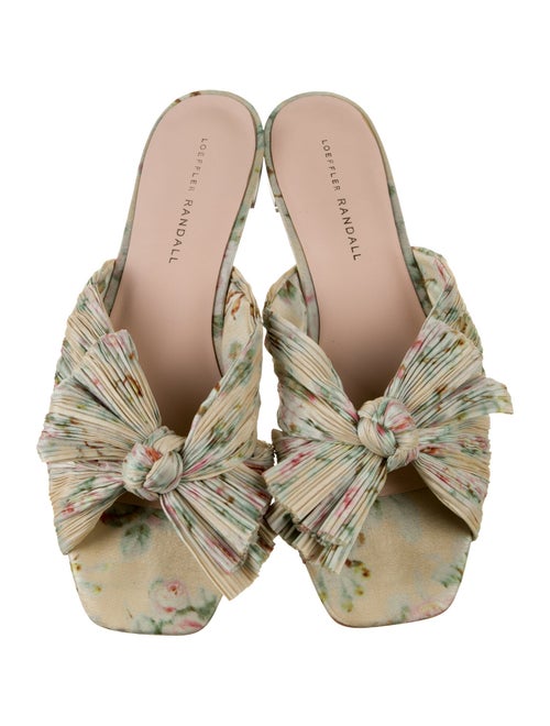 Loeffler Randall Floral Print Bow Accents Slides