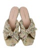 Loeffler Randall Floral Print Bow Accents Slides