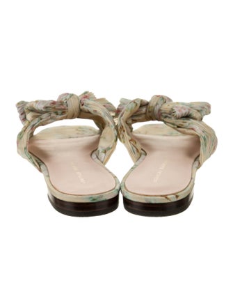 Loeffler Randall Floral Print Bow Accents Slides