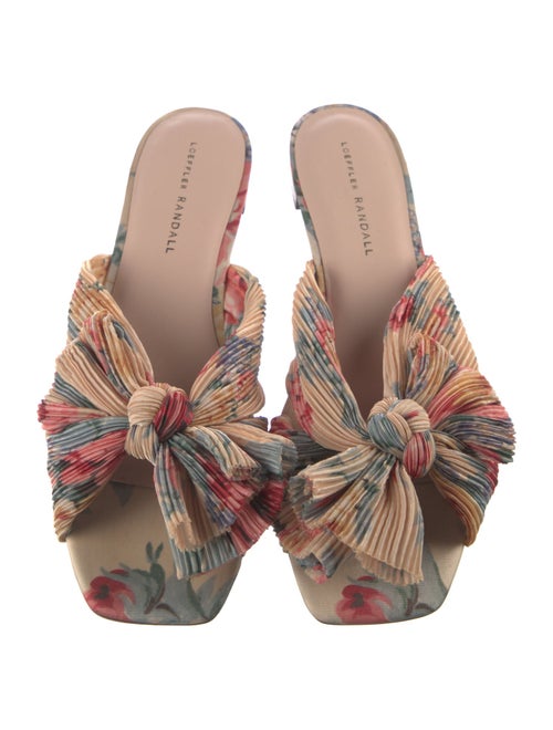 Loeffler Randall Floral Print Bow Accents Slides