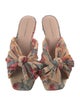 Loeffler Randall Floral Print Bow Accents Slides