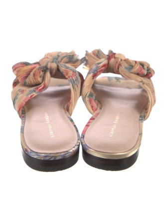 Loeffler Randall Floral Print Bow Accents Slides