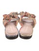 Loeffler Randall Floral Print Bow Accents Slides
