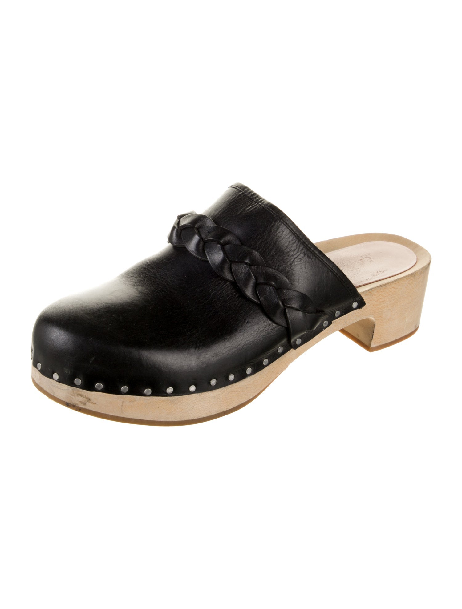 Loeffler Randall Leather Braided Accents Mules