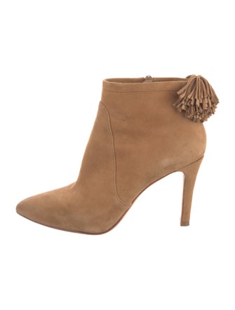 Loeffler Randall Suede Fringe Trim Accent Boots