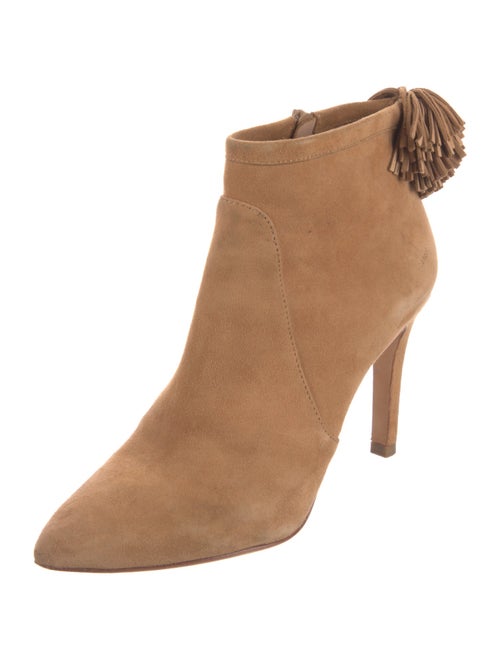 Loeffler Randall Suede Fringe Trim Accent Boots