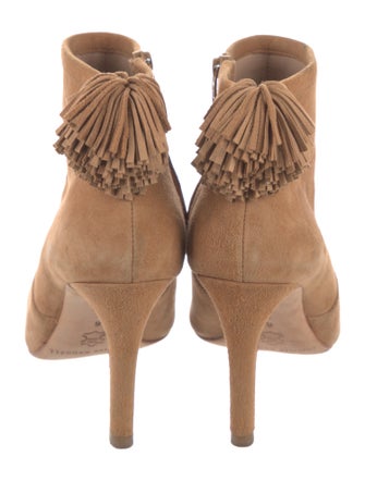 Loeffler Randall Suede Fringe Trim Accent Boots