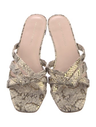 Loeffler Randall Leather Animal Print Slides