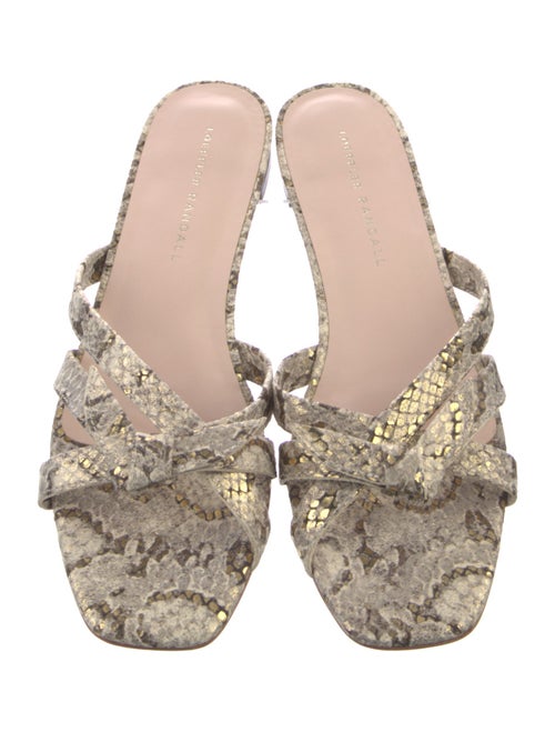 Loeffler Randall Leather Animal Print Slides