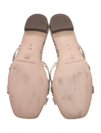 Loeffler Randall Leather Animal Print Slides