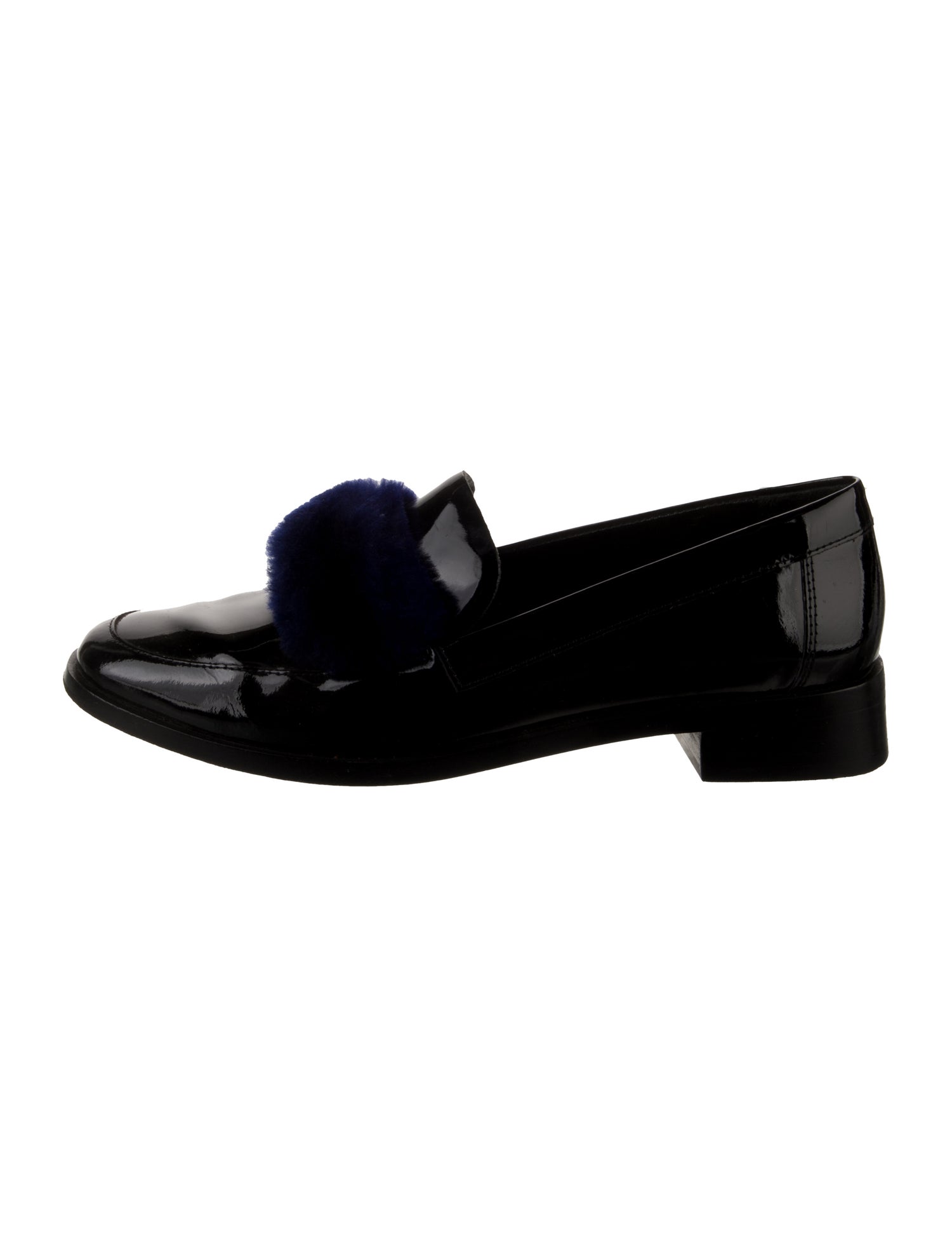 Loeffler Randall Patent Leather Fur Trim Pumps