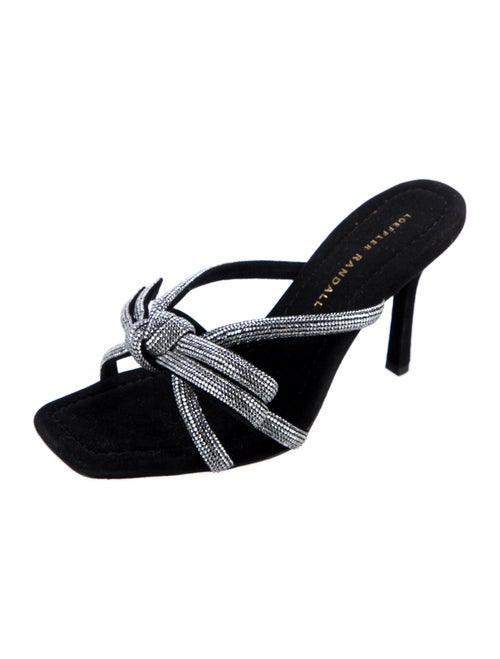 Loeffler Randall Suede Bow Accents Slides