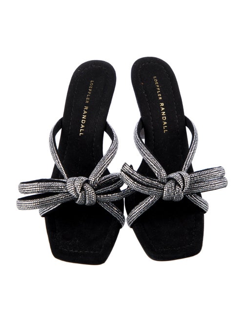 Loeffler Randall Suede Bow Accents Slides