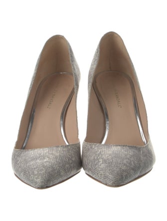 Loeffler Randall Embossed Leather Animal Print D'Orsay Pumps