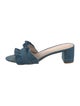Loeffler Randall Denim Ruffle Embellishment Slides