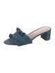 Loeffler Randall Denim Ruffle Embellishment Slides