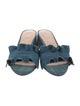 Loeffler Randall Denim Ruffle Embellishment Slides