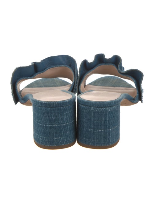 Loeffler Randall Denim Ruffle Embellishment Slides
