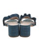 Loeffler Randall Denim Ruffle Embellishment Slides